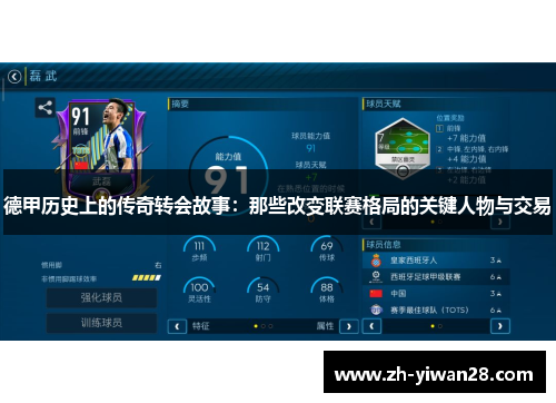 德甲历史上的传奇转会故事：那些改变联赛格局的关键人物与交易